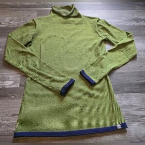 Title Nine S Synergy Rolled Mock Neck Turtleneck Sweater Stripe Outdoors Hiking